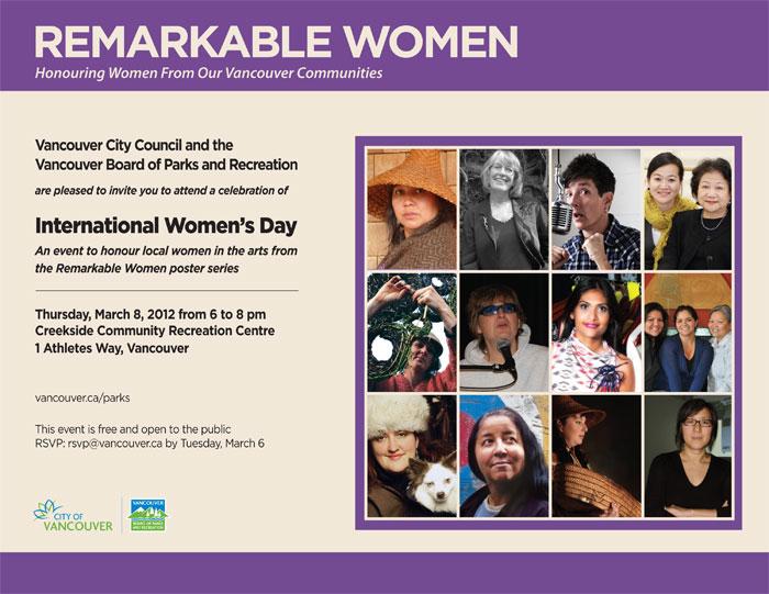 International Womens Day At Creekside Community Centre Remarkable Women Poster
